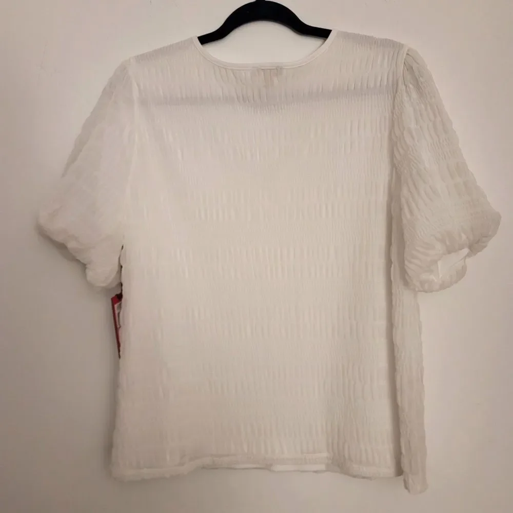 Anthropologie Vince Camuto Blooming Brights Top in Ultra White Size‎ 1X